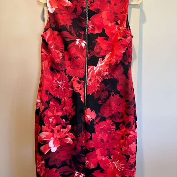 Calvin Klein Women's Red Floral Dress - Picture 5 of 5